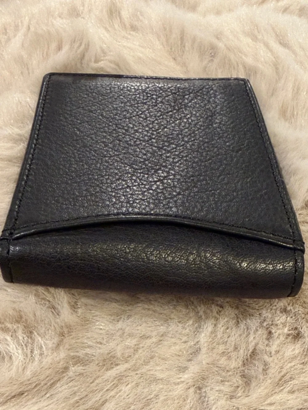 Black Leather Bi-Fold Wallet for Men